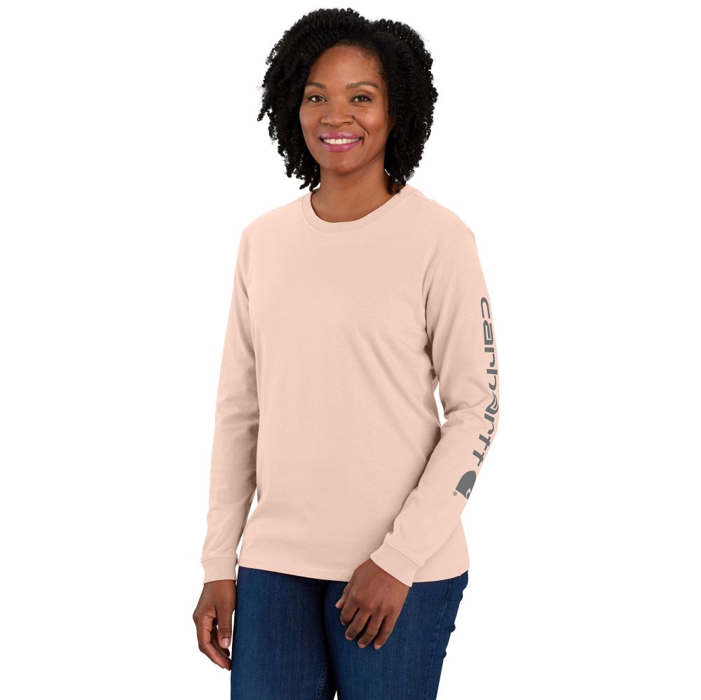 Carhartt Women's Georgia Peach Logo Sleeve Heavyweight Cotton Work T-Shirt