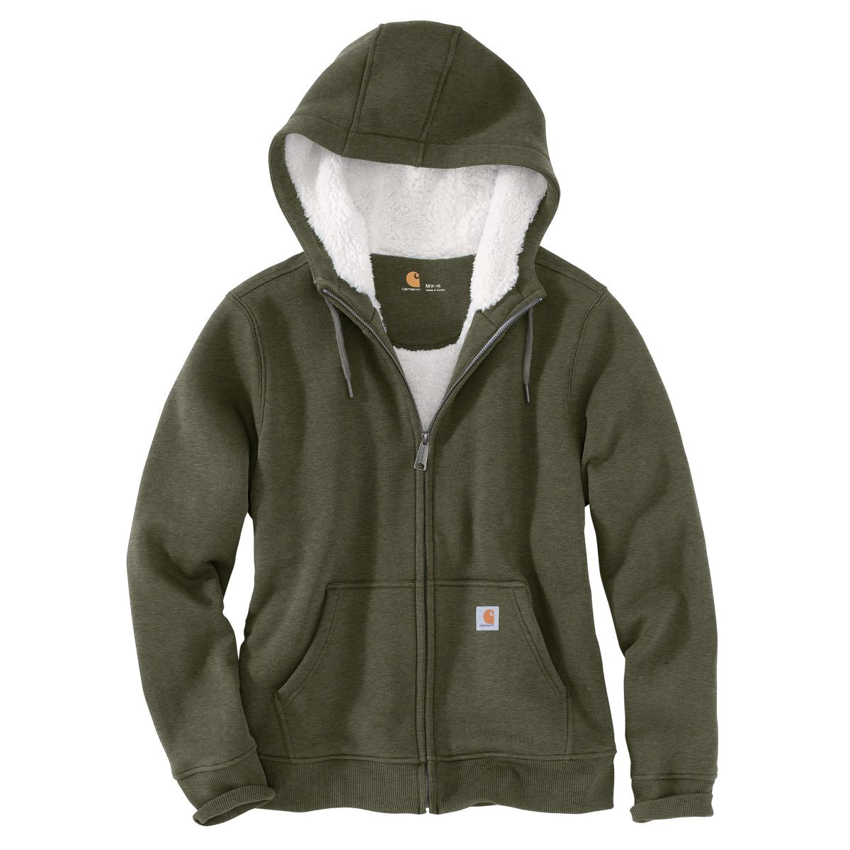 Carhartt Women's Basil Heather Sherpa-lined Full-zip Relaxed-fit Hoodie