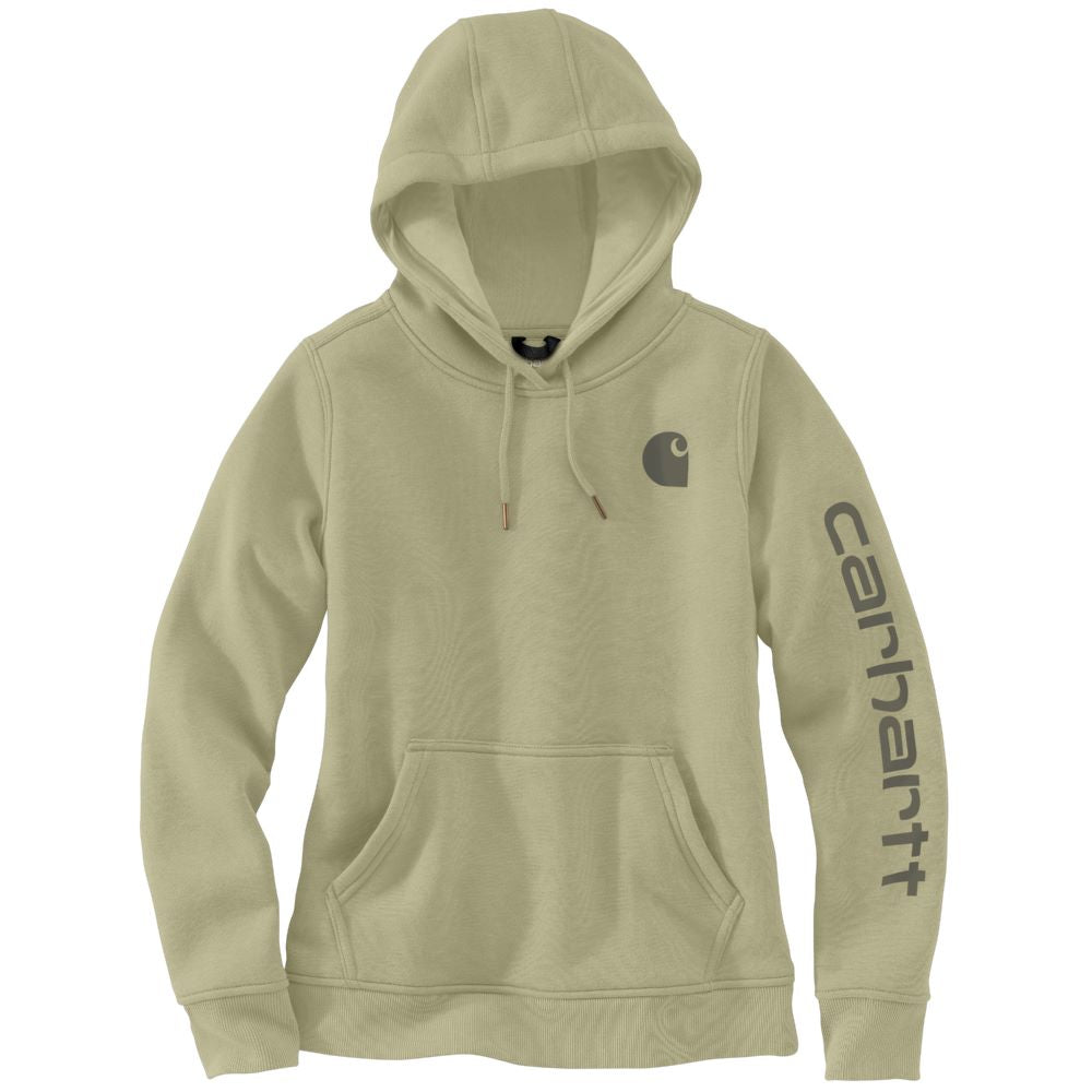 Carhartt Women's Dried Clay Clarksburg Sleeve Logo Midweight Hoodie