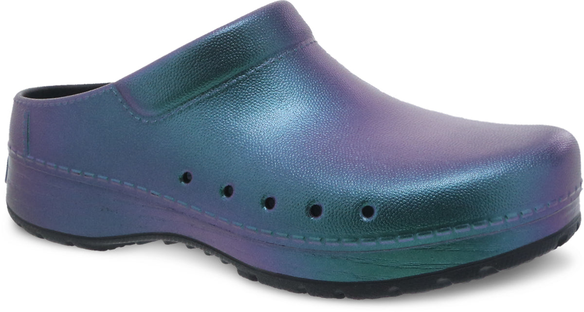 Dansko Women's Stylish Kenton Kane Clogs in Black Iridescent Color