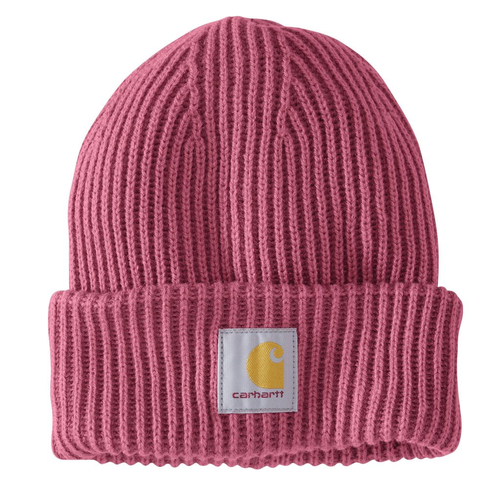 Carhartt Women's Stretchable Rib - Knit Acrylic Beanie in Woodrose Color