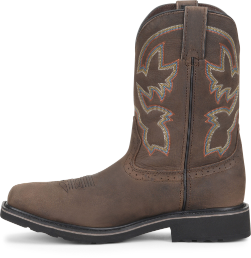 Double H Men's Brown 10-Inch Nicholai EH Comp Toe Pull-On Work Boots