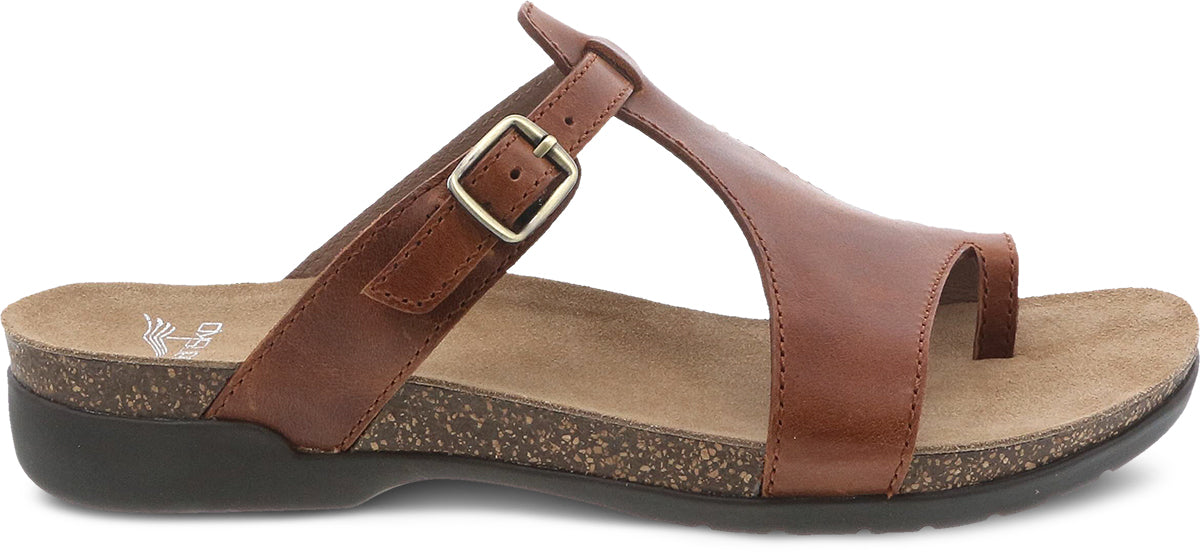 Dansko Women's Brown Waxy Burnished Remi Sandals
