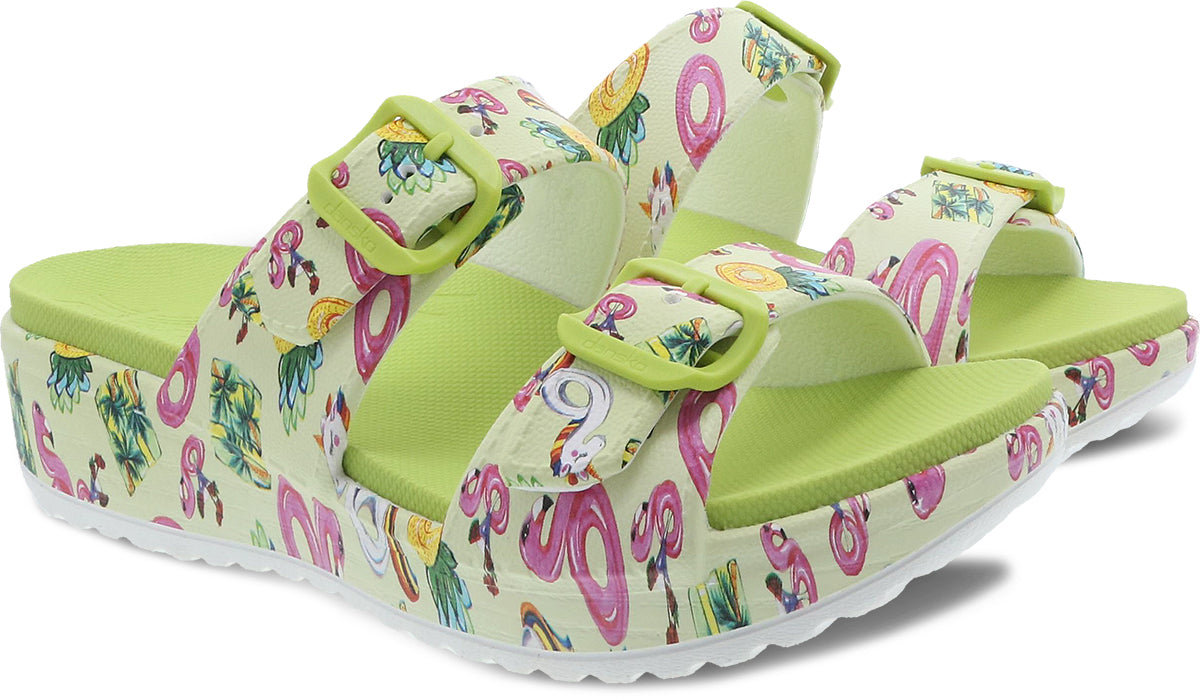 Dansko Women's Kandi Double Strap Slide Sandals - Ideal Pool Floats Molded Sandals for Summer
