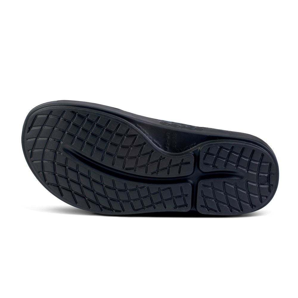 Limited Edition OOFOS Women's OOahh Slide in Black / Champagne Pop