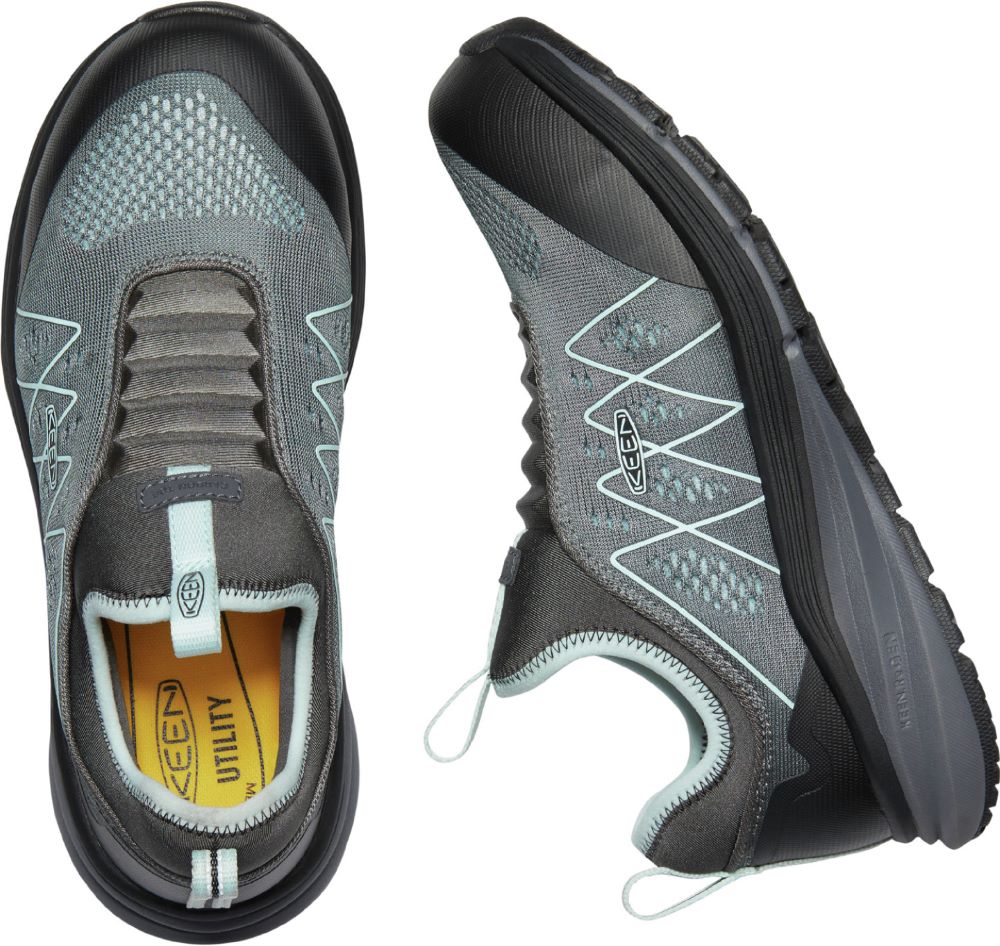 Keen Utility Women's Steel Grey/Blue Glass Vista Energy EH SR Carbon Fiber Toe Work Shoes