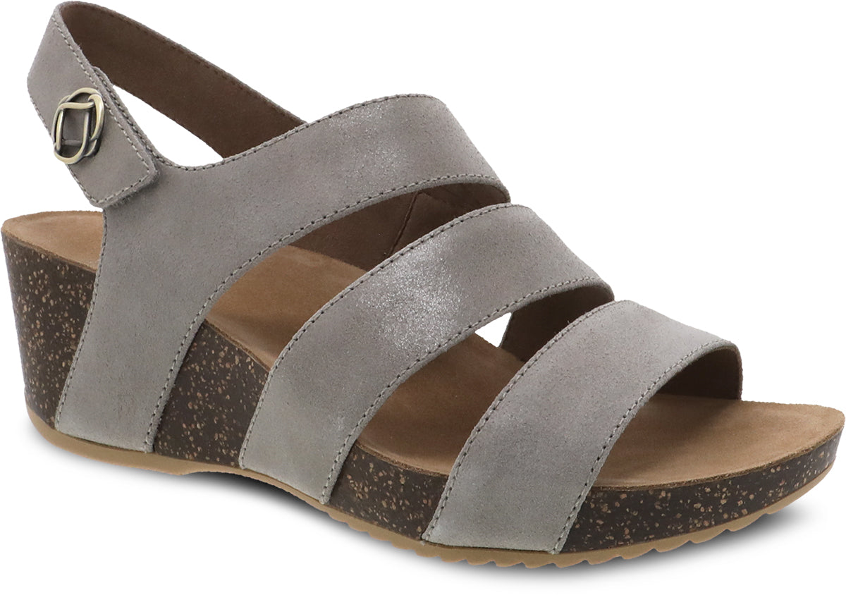 Dansko Women's Fashionable Stacey Wedge Heel Sandals in Taupe Color