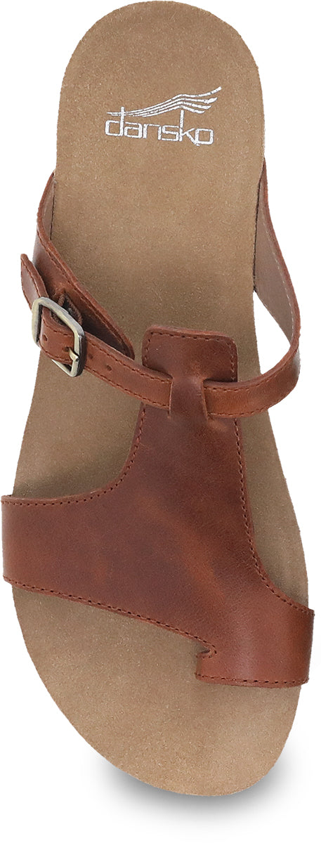 Dansko Women's Brown Waxy Burnished Remi Sandals