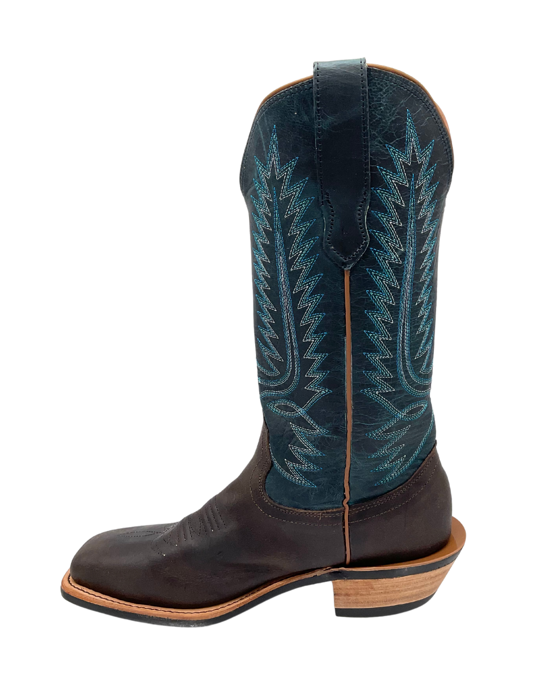Fenoglio Men's Western Style Square Toe Boots - Whiskey Byron Crunch and Danube Wax Finish