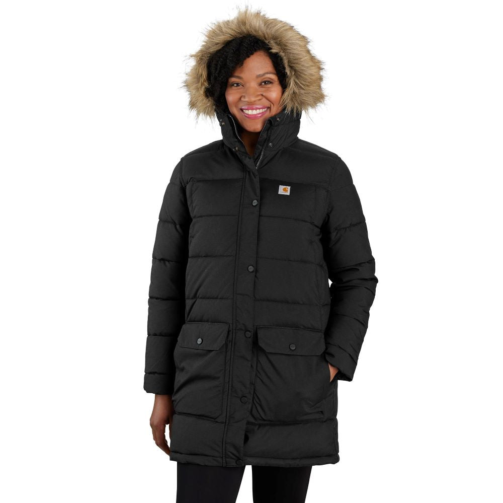 Carhartt Women's Relaxed Fit Insulated Montana Utility Coat in Classic Black Color