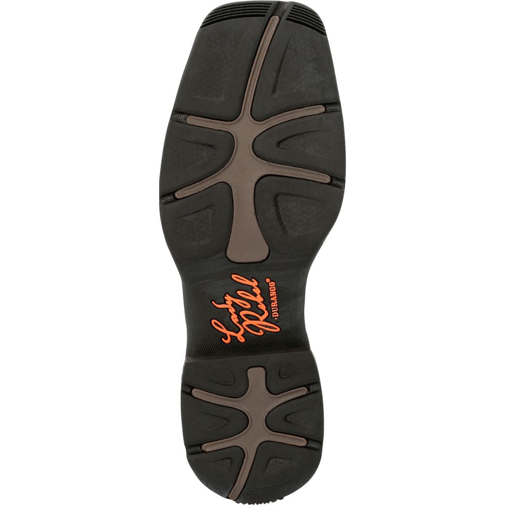 Durango Women's Western Square Toe Lady Rebel Boots in Striking Raven Black and White Color Scheme