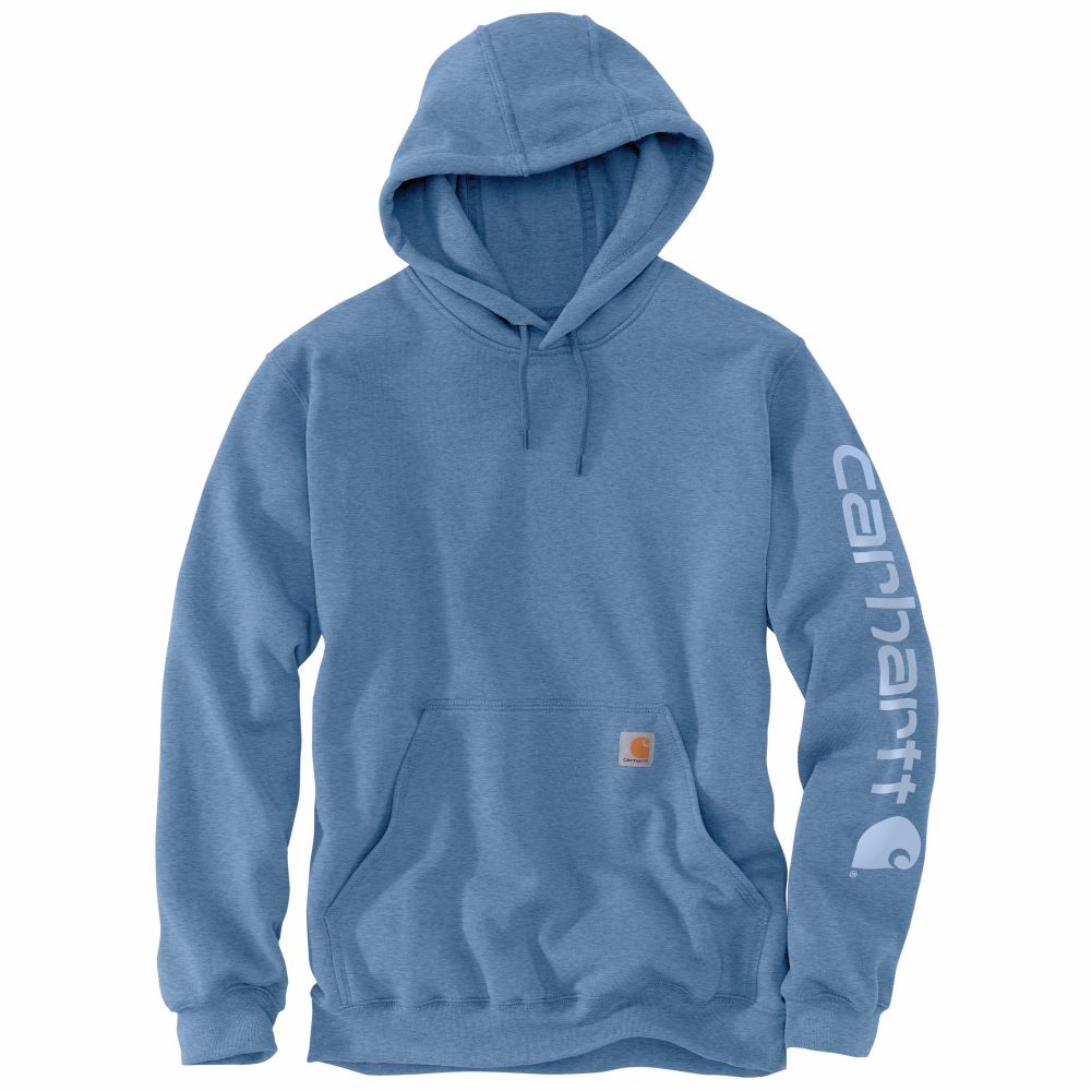 Carhartt Men's Coastal Heather Midweight Logo Sleeve Hoodie
