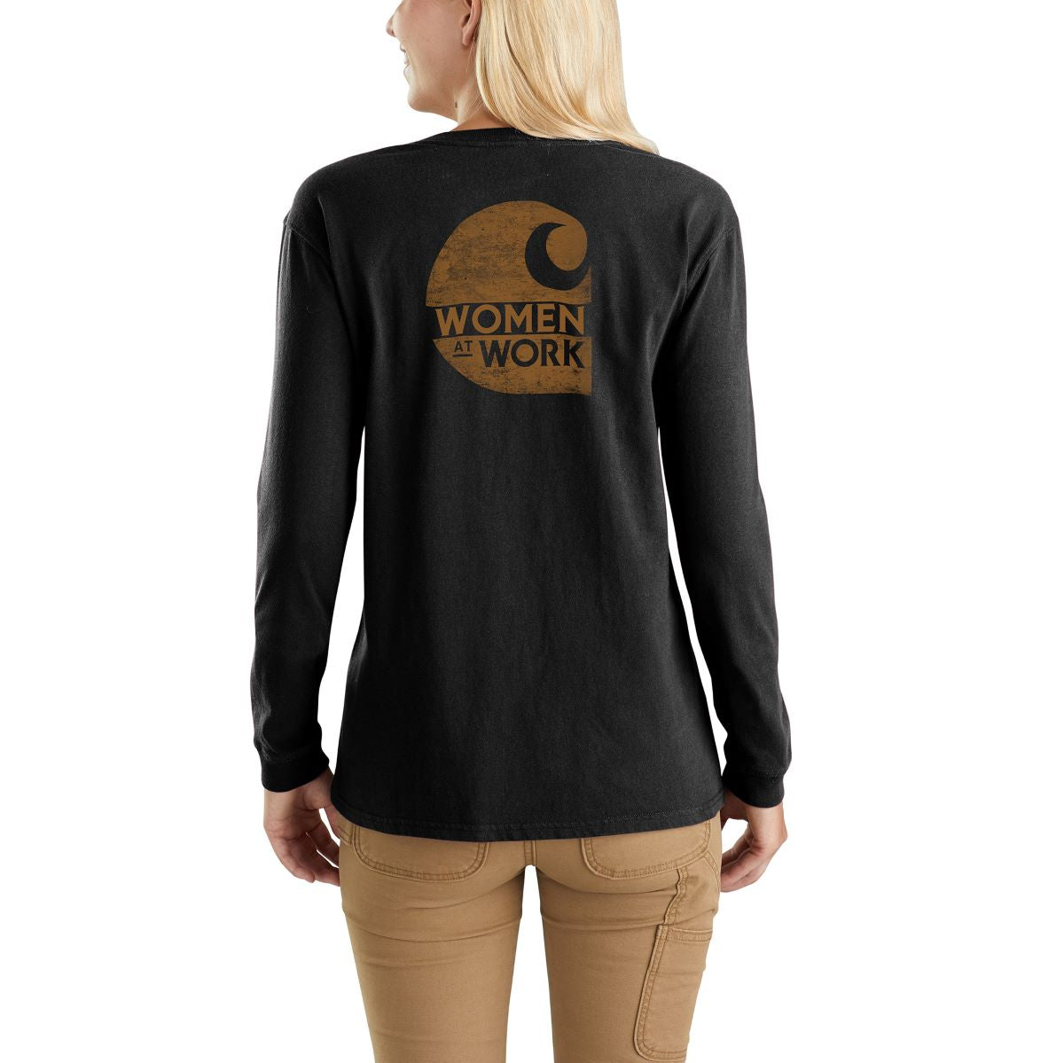Carhartt Women's Work-Ready Heavyweight Pocket T-Shirt in Classic Black Color