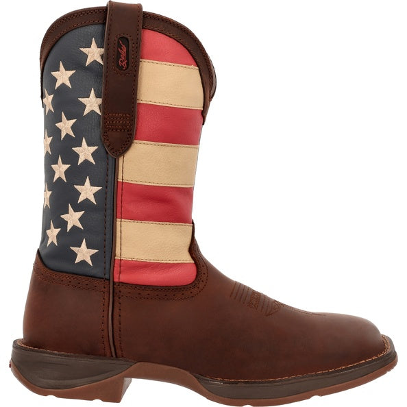 Durango Men's 11-Inch Brown & Union Flag Patriotic Western Square-Toe Boots