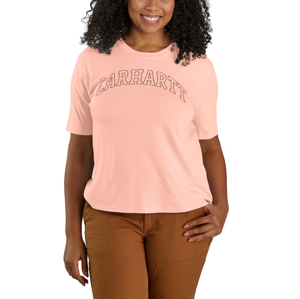 Carhartt Women's Casual Tropical Peach Loose Fit Graphic Tencel™ Fiber T-Shirt for Work and Relaxation
