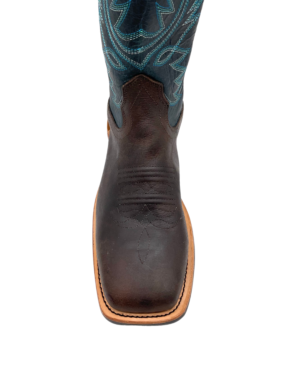 Fenoglio Men's Western Style Square Toe Boots - Whiskey Byron Crunch and Danube Wax Finish