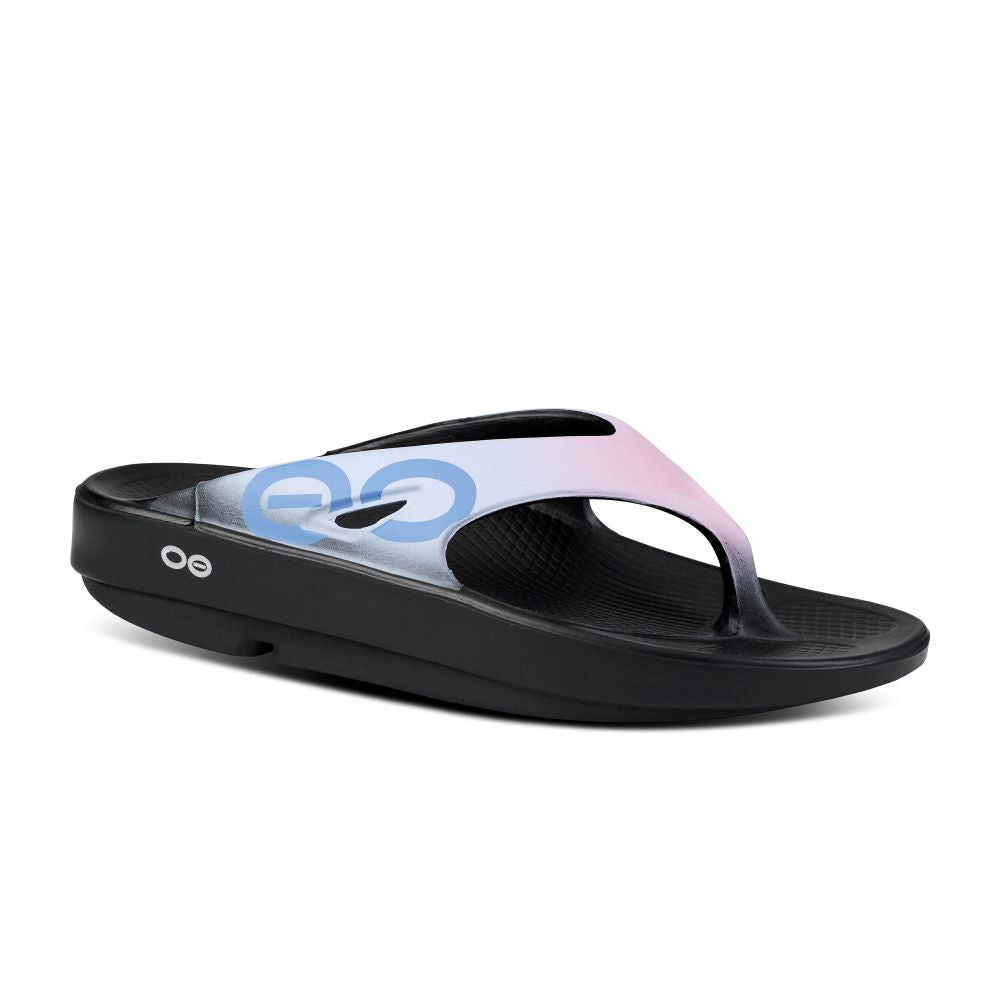 OOFOS Women's Fashionable OOriginal Sport Thong Sandals in Sunset Tide Color