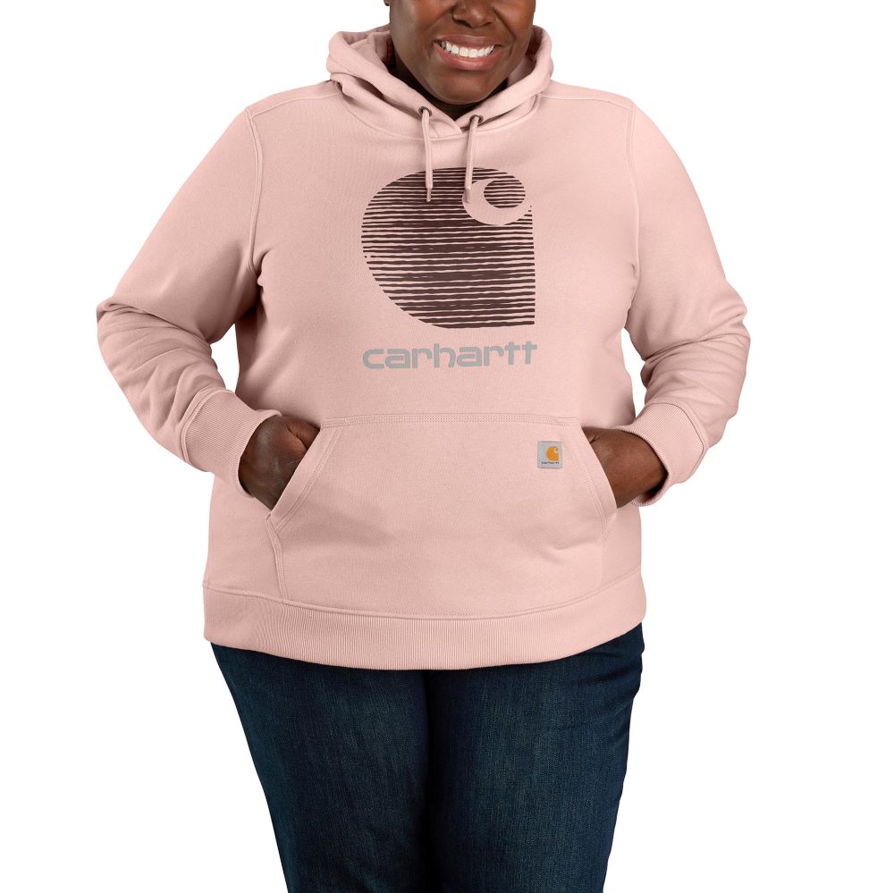 Carhartt Women's Ash Rose Midweight Graphic Rain Defender® Hoodie for Outdoor Activities