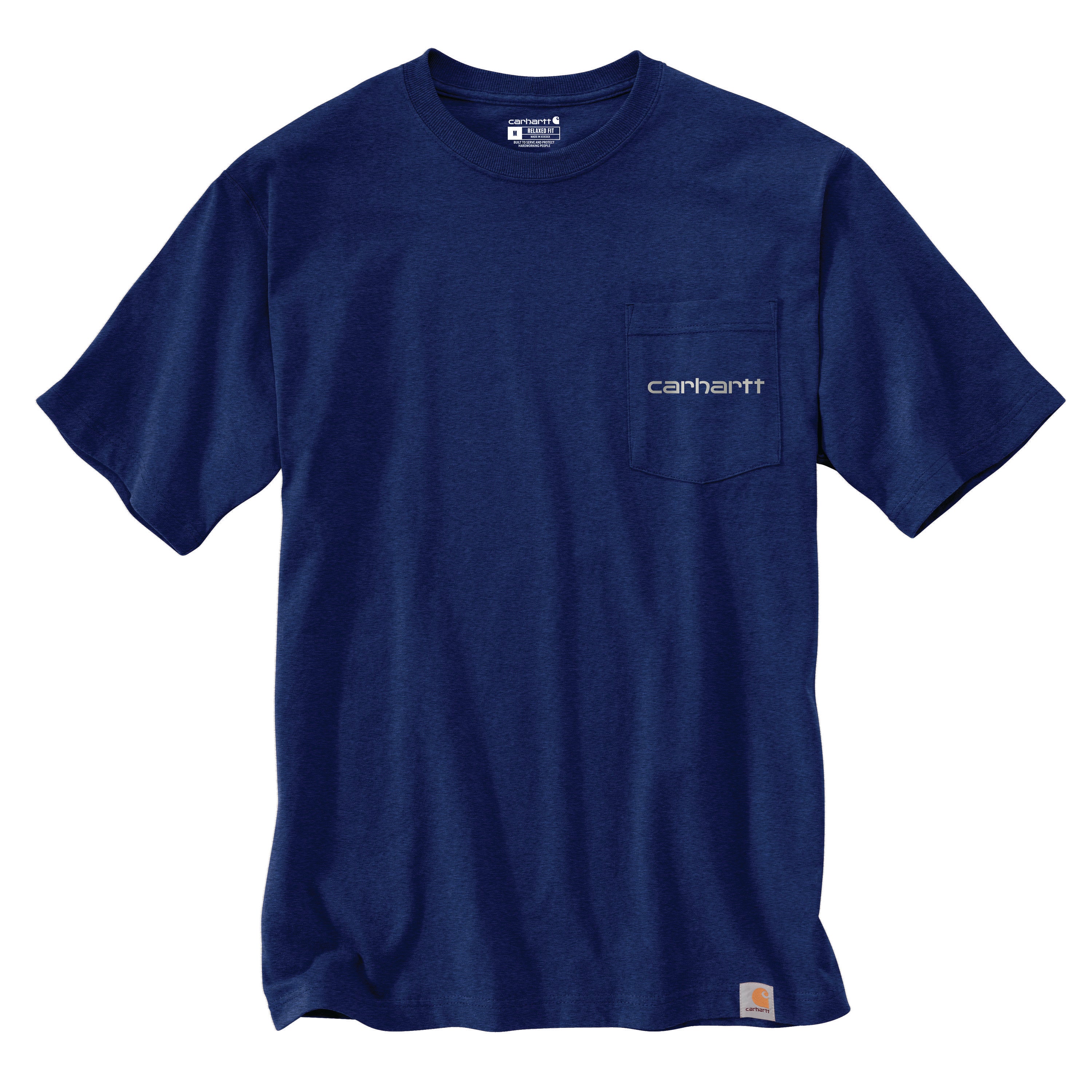 Carhartt Men's Relaxed-Fit Heavyweight Pocket T-Shirt in Blue Heather Color