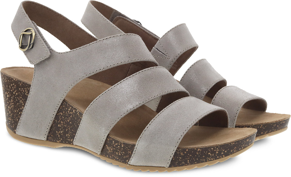Dansko Women's Fashionable Stacey Wedge Heel Sandals in Taupe Color