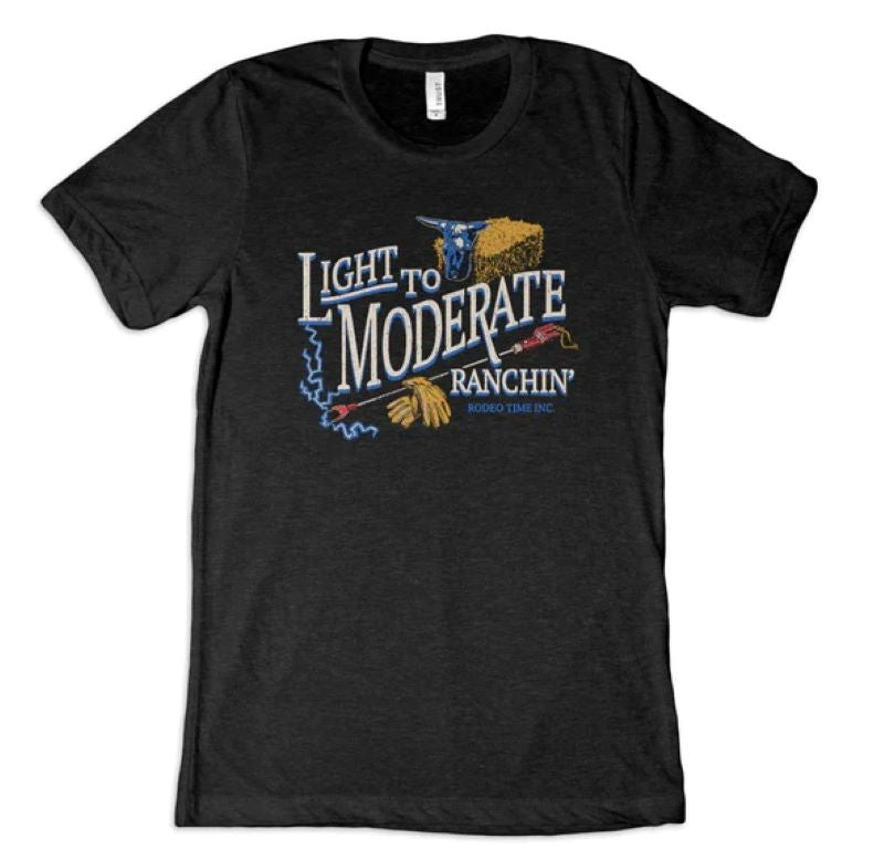 Black Dale Brisby Light To Moderate Cotton T - Shirt for Rodeo Fans