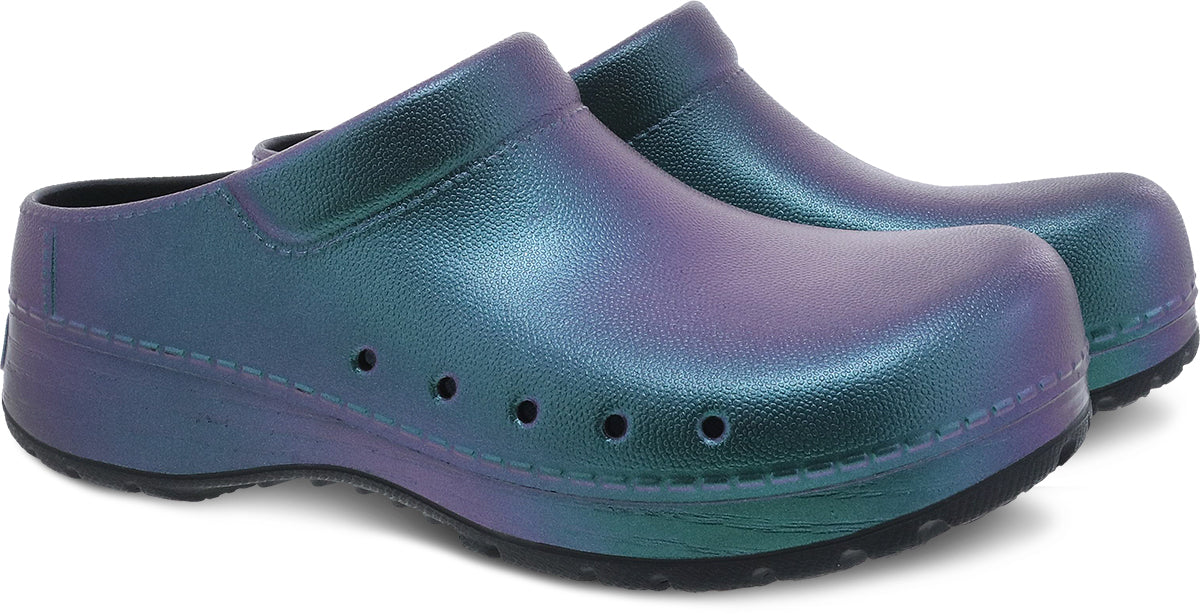 Dansko Women's Stylish Kenton Kane Clogs in Black Iridescent Color