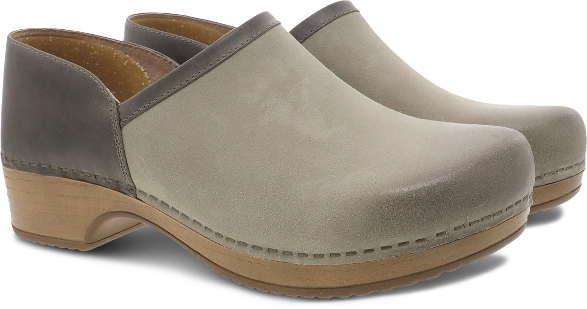 Dansko Women's Casual Brenna Work and Weekend Shoes in Taupe Burnished Suede
