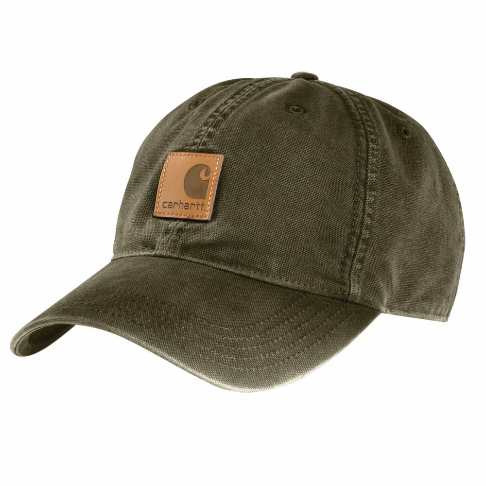 Carhartt Men's Adjustable Army Green Canvas Baseball Cap for Ultimate Comfort