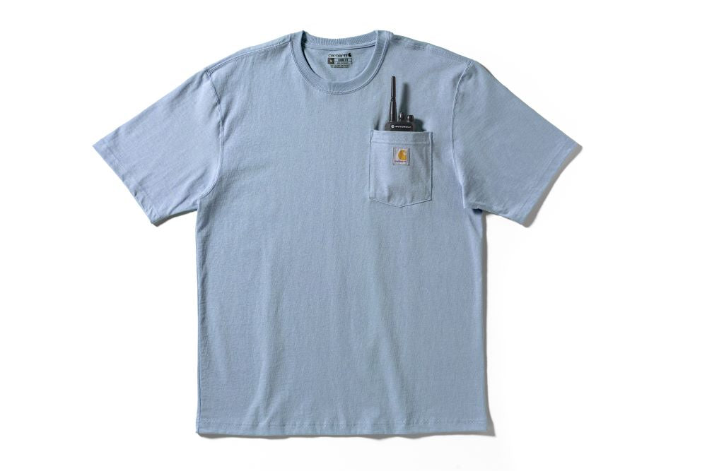 Carhartt Men's Heavyweight Loose-Fit Fog Blue Pocket T-Shirt