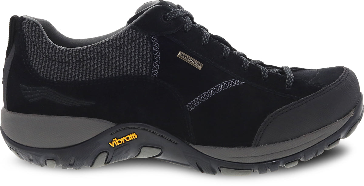 Dansko Women's Waterproof Walking Shoes - Paisley Model in Black Suede