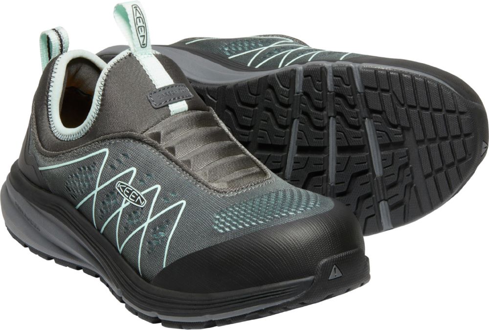 Keen Utility Women's Steel Grey/Blue Glass Vista Energy EH SR Carbon Fiber Toe Work Shoes