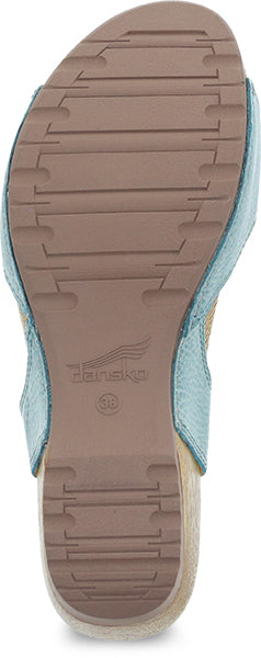 Dansko Women's Stylish Tricia Sandals in Lagoon Milled Burnished Finish