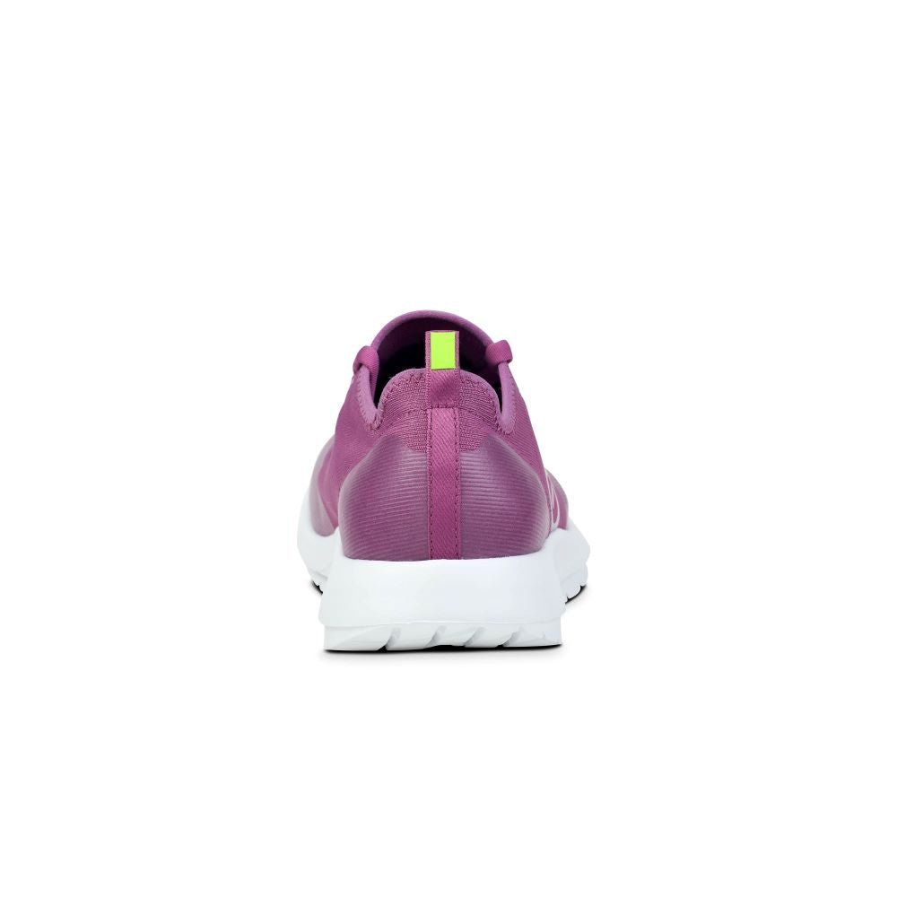 OOFOS Women's Athletic Low-Top OOmg Sport LS Shoes in White and Plum Color Combination