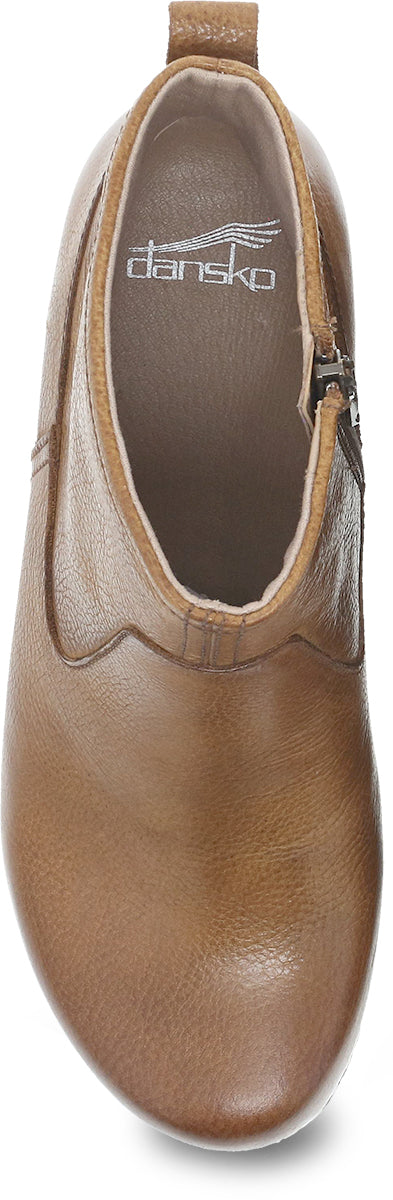 Dansko Women's Tan Milled Burnished Sarah Stylish Booties