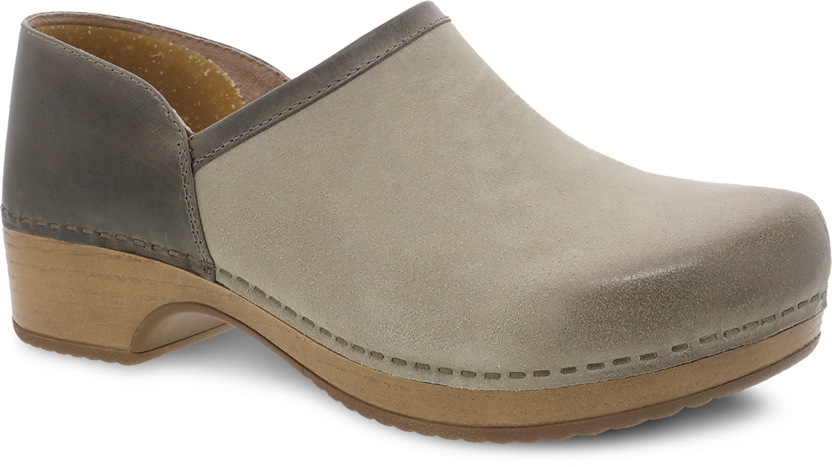 Dansko Women's Casual Brenna Work and Weekend Shoes in Taupe Burnished Suede