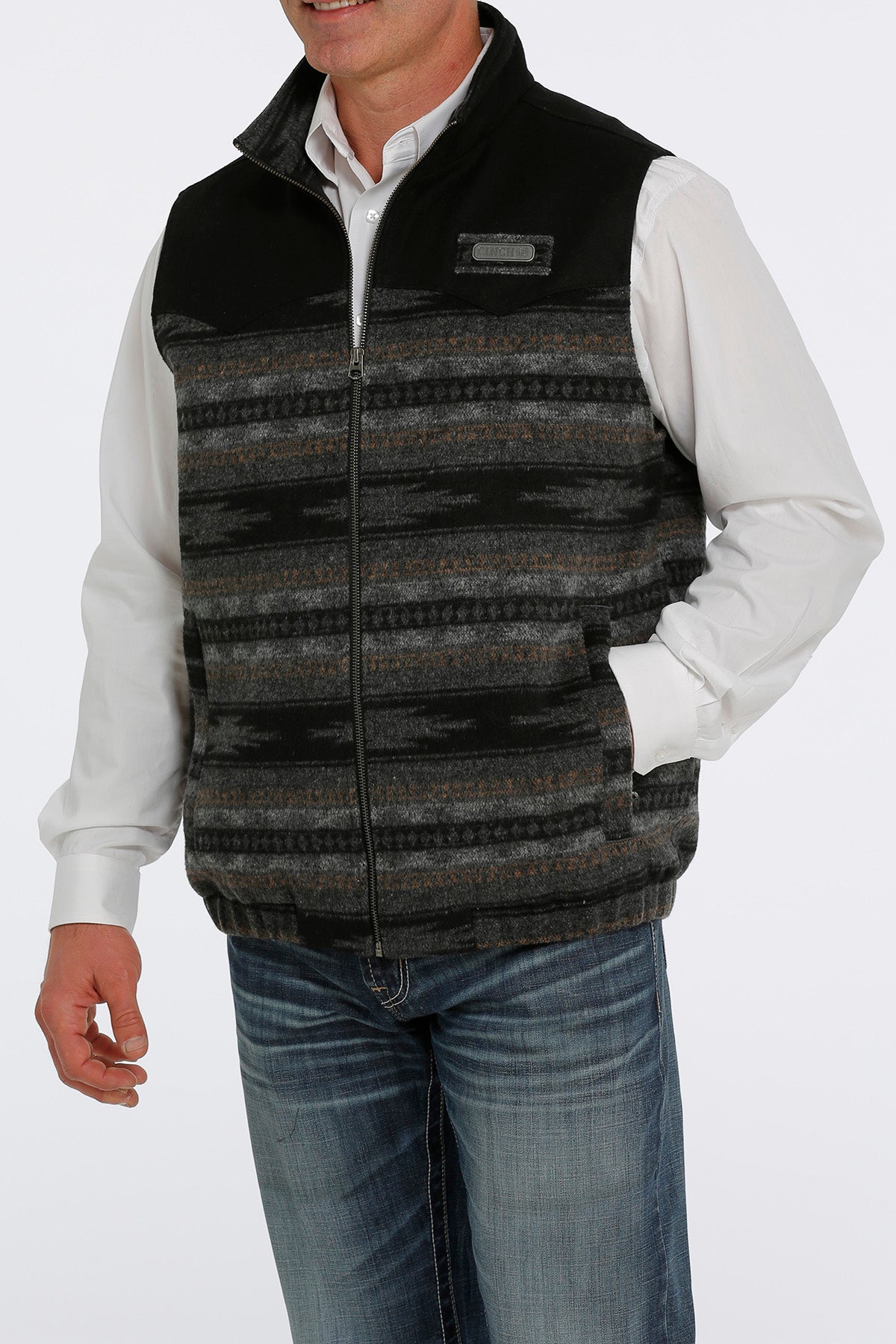 Cinch Men's Black Wooly Concealed Carry Vest for Easy Mobility