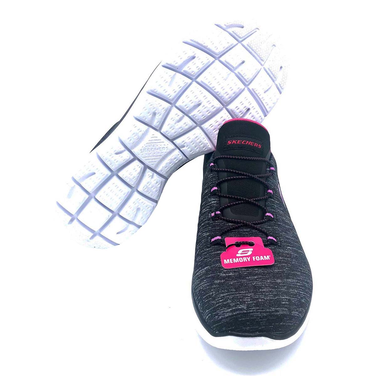 Skechers Women's Comfortable Quick - Getaway Black/Pink Summits Sneakers