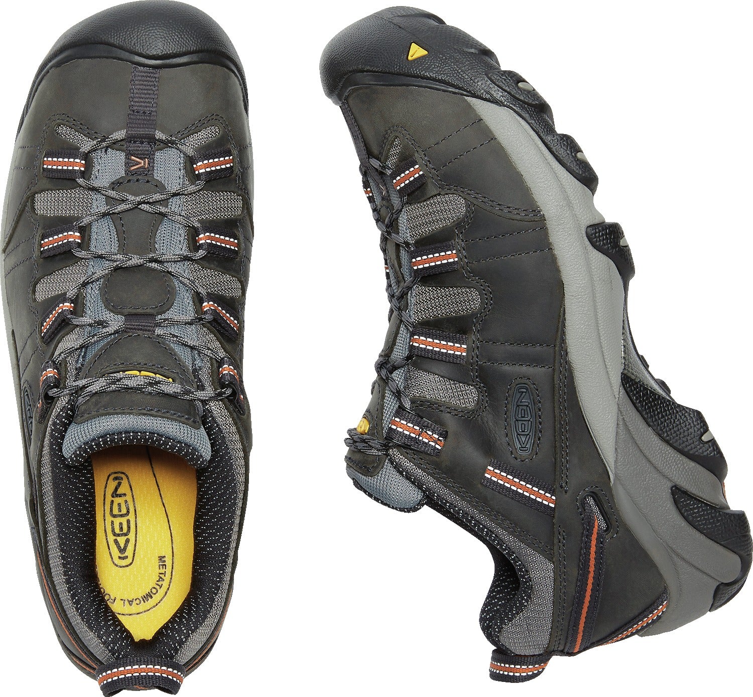 Keen Utility Men's Work Detroit Low Steel Toe Shoes in Dark Grey and Grey Shades