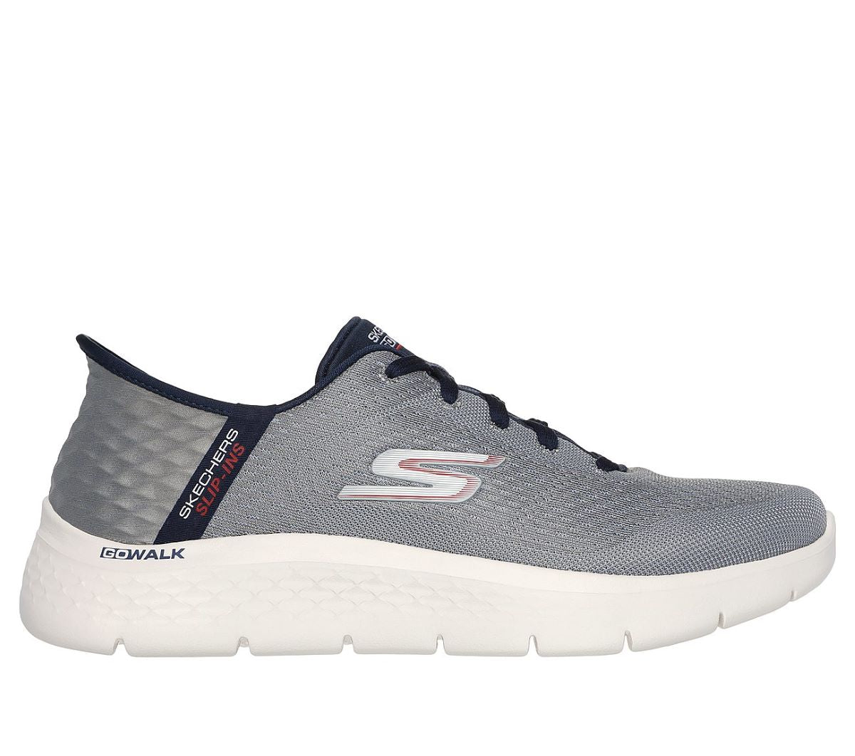 Skechers Men's Grey/Navy GO WALK Flex Slip-ins for Comfort & Training