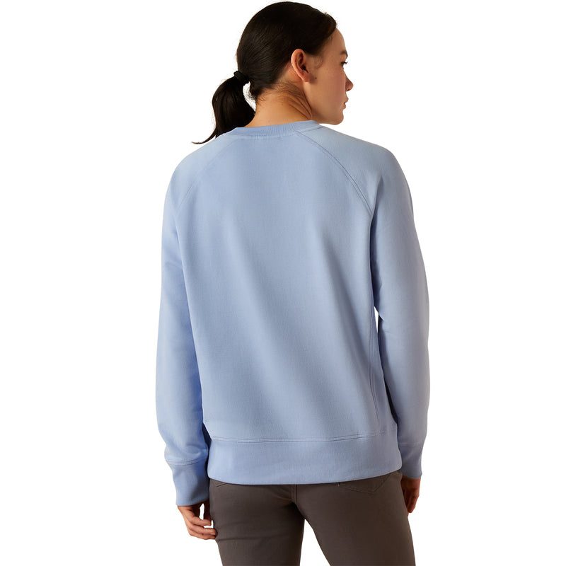Ariat Brand Women's Rebar Style Fleece Crewneck Comfortable Sweatshirt in Lavender Lustre Shade