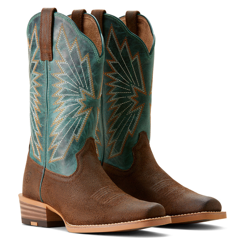 Ariat's Stylish Women's Decatur Western Boots in Aged Smokehouse and Racing Green Shades