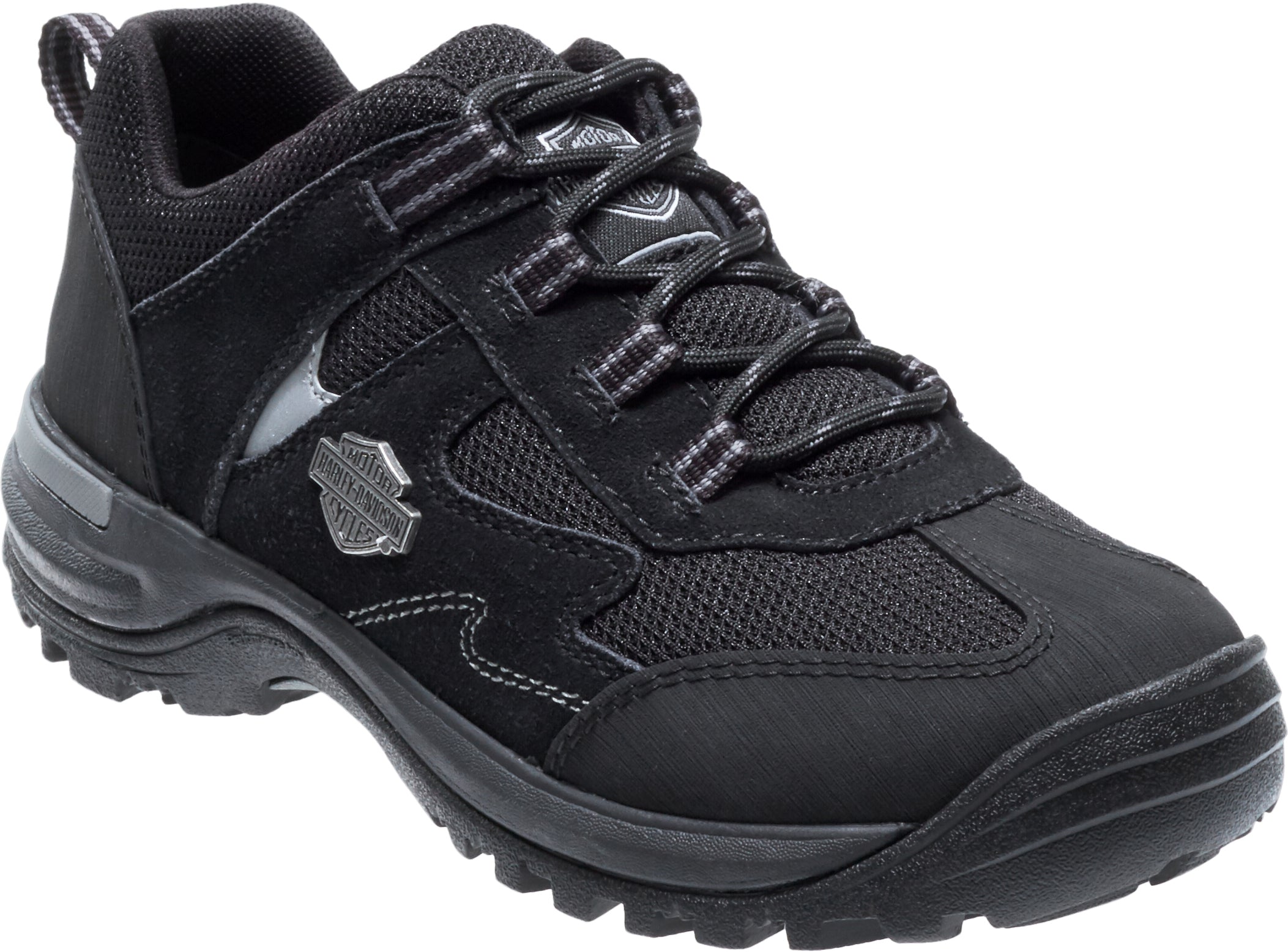 Harley Davidson Women's Stylish Oxford Shoes in Black and Grey Color Combination