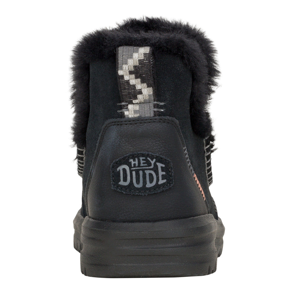 HEY DUDE Women's Fashionable Camden Suede Casual Shoes - Black / Black