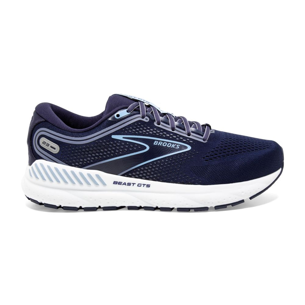 Brooks Men's Beast GTS 23 - Stylish Peacoat, Blue & White Running Shoes