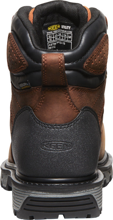 Keen Utility Men's 6-Inch Carbon Toe Leather Boots, Brown/Black, MetGuard EH WP