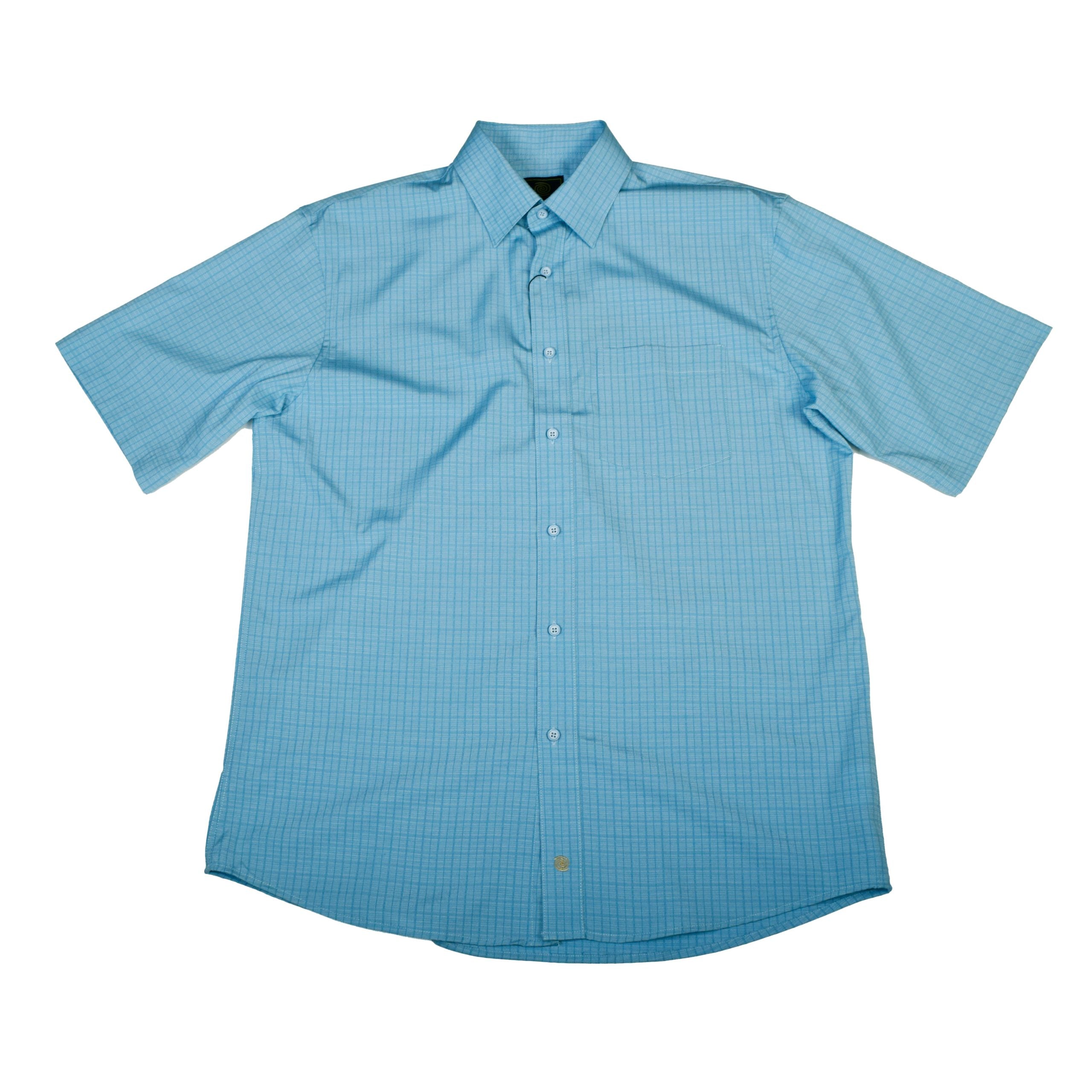 Men's Ocean Colored Textured Solid Button - Down Shirt by FX Fusion