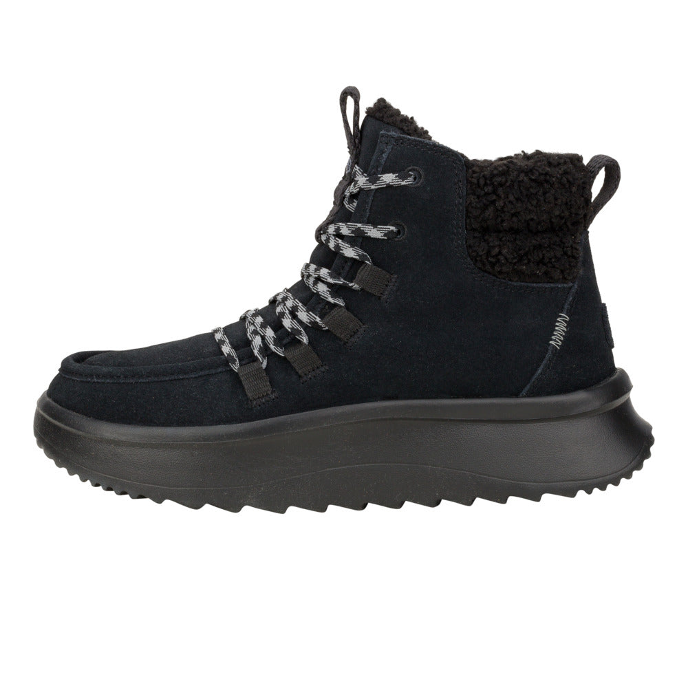 HEY DUDE Women's Comfortable Wendy Peak Apres Casual Shoes - Black