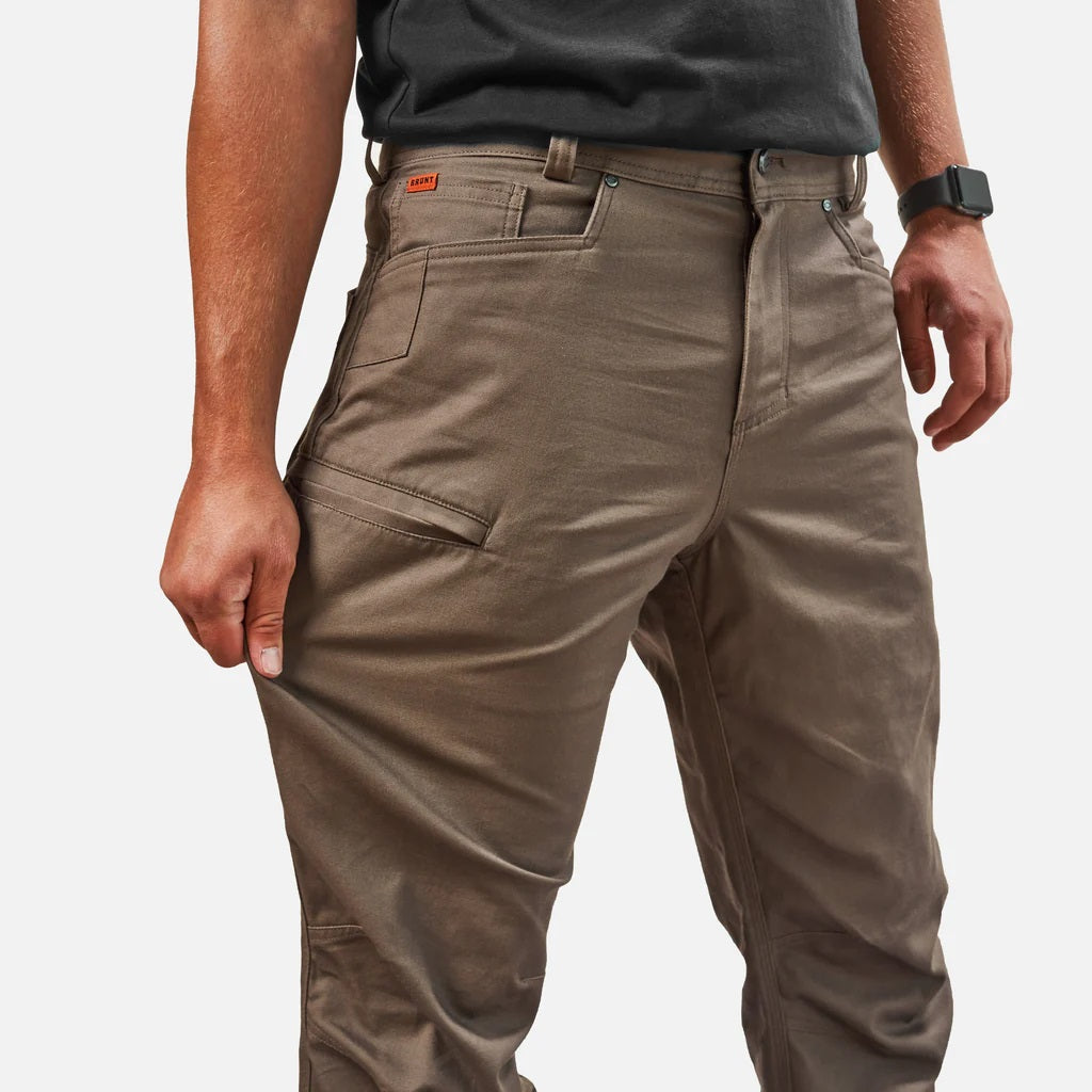 Brown 'Brunt' Men's Stretchable Torra Pants with Water-Repellent Finish