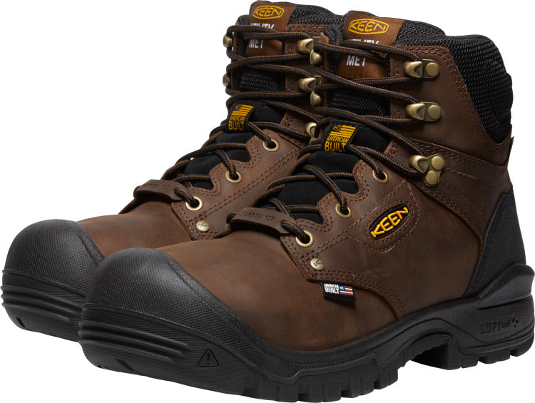 Keen Utility Men's Work Boots - Independence International MetGuard EH WP Carbon Toe in Dark Earth / Black Color