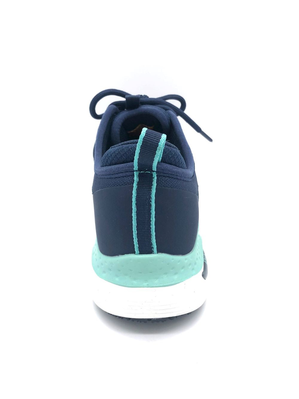 Skechers Women's Arch Fit Ebinal EH Comp Toe Work Shoes in Navy and Aqua Color Scheme